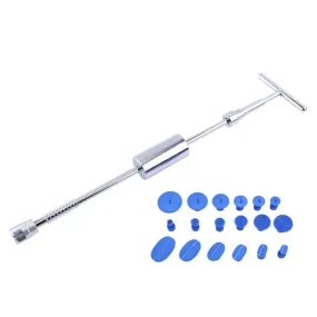 Paintless Dent Repair Hail Removal T Bar Slide Hammer 18pcs Glue Puller Tabs Nin