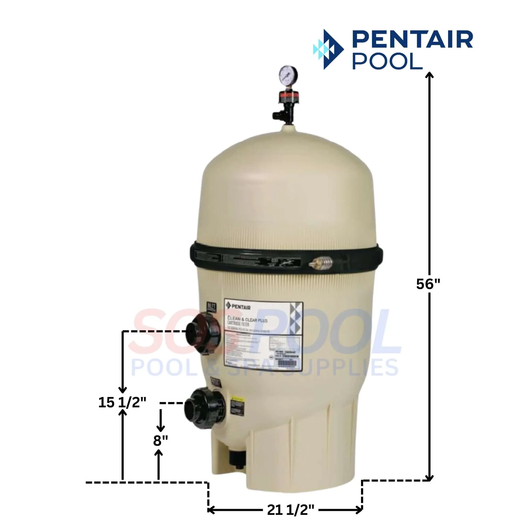 Pentair Clean & Clear Plus Cartridge Filter | 520 sq ft | EC-160332