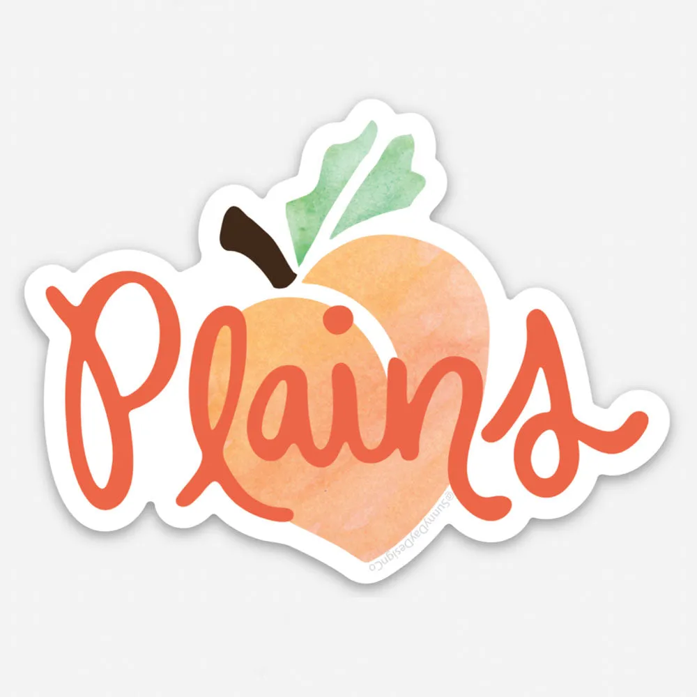 Plains Georgia Peach Vinyl Magnet - Waterproof & Scratch Resistant