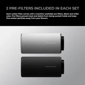 Replacement pre-filters for TerraBloom carbon filters . Various sizes. Two pre-filters per set.