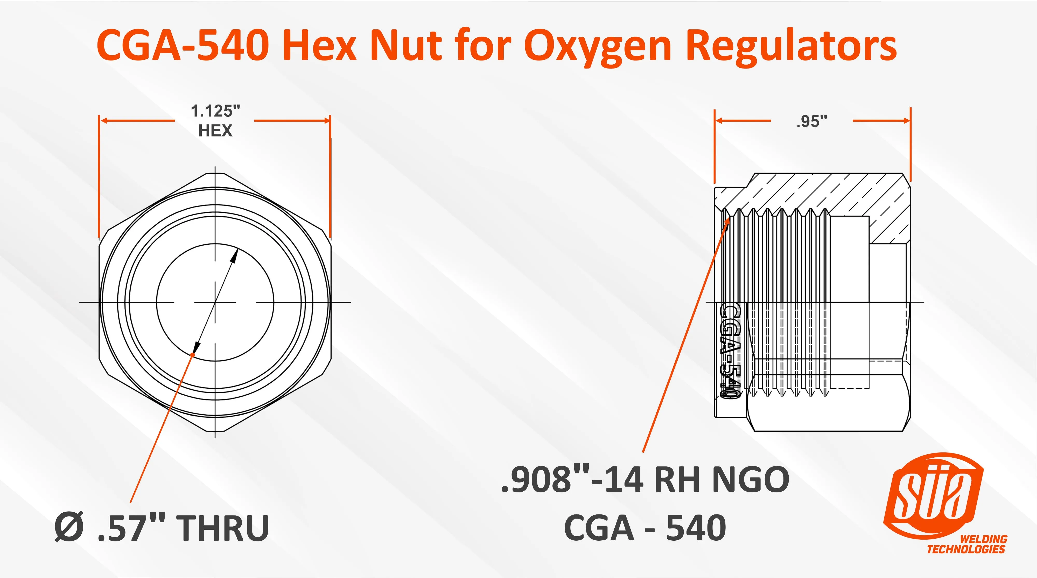 SÜA® - CGA Nuts and  Nipples for Gas Regulators