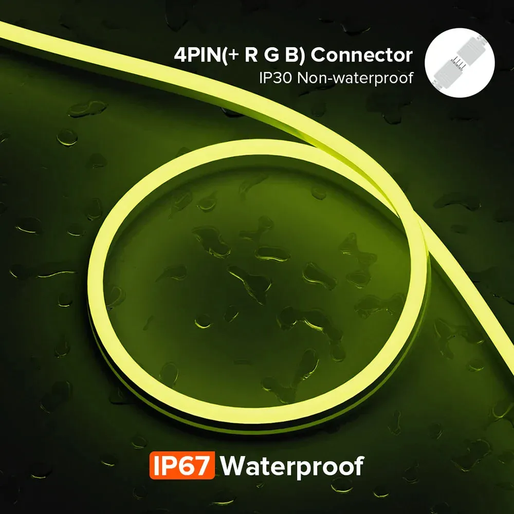 Side Emitting T0615 RGB Neon Light 108LEDs/M Flexible Uniform IP67 Waterproof Silicone Full Color DC 24V