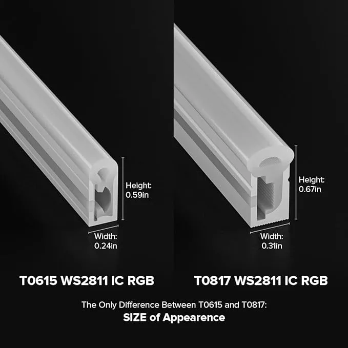 Side Emitting WS2811 IC RGB T0615 Neon Light 108LEDs/M Chasing Color IP67 Waterproof Silicone External Bright Tape DC 24V