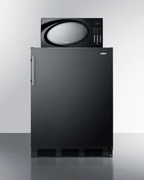 Summit Compact Refrigerator-Freezer-Microwave Unit With Dual Evaporator Cooling and Black Exterior Finish - MRF663B