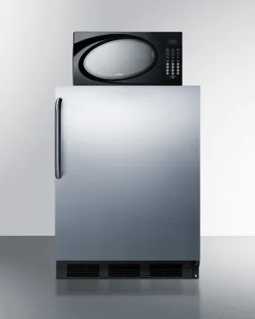 Summit Compact Refrigerator-Freezer-Microwave Unit With Dual Evaporator Cooling and Stainless Steel Door - MRF663BSSTB