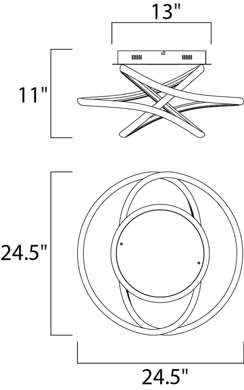 Twisted 24.5" Single Light Flush Mount in Matte White