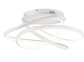 Twisted 24.5" Single Light Flush Mount in Matte White