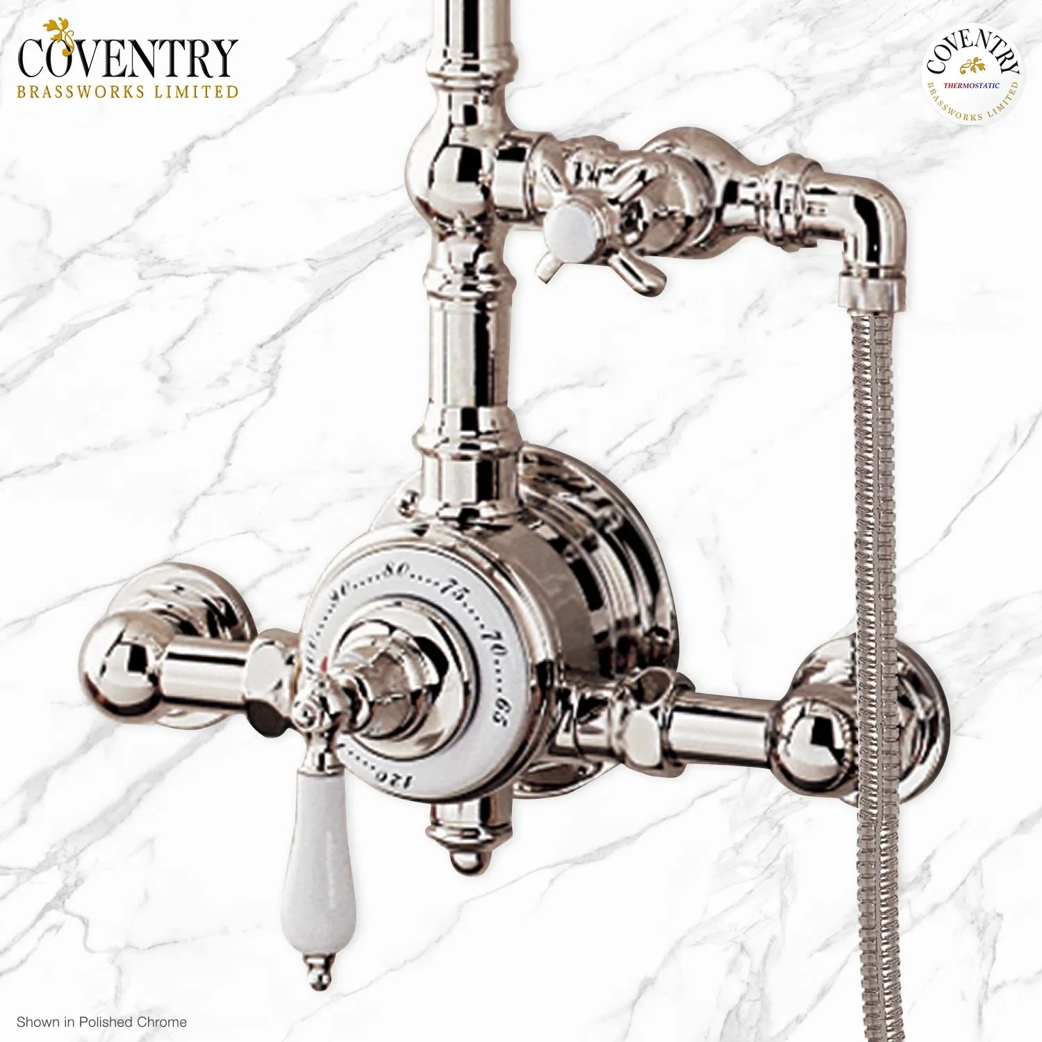 Ultra Luxury Exposed Thermostatic Shower System￼ with 8" Shower Head, Handheld Shower, and Slidebar