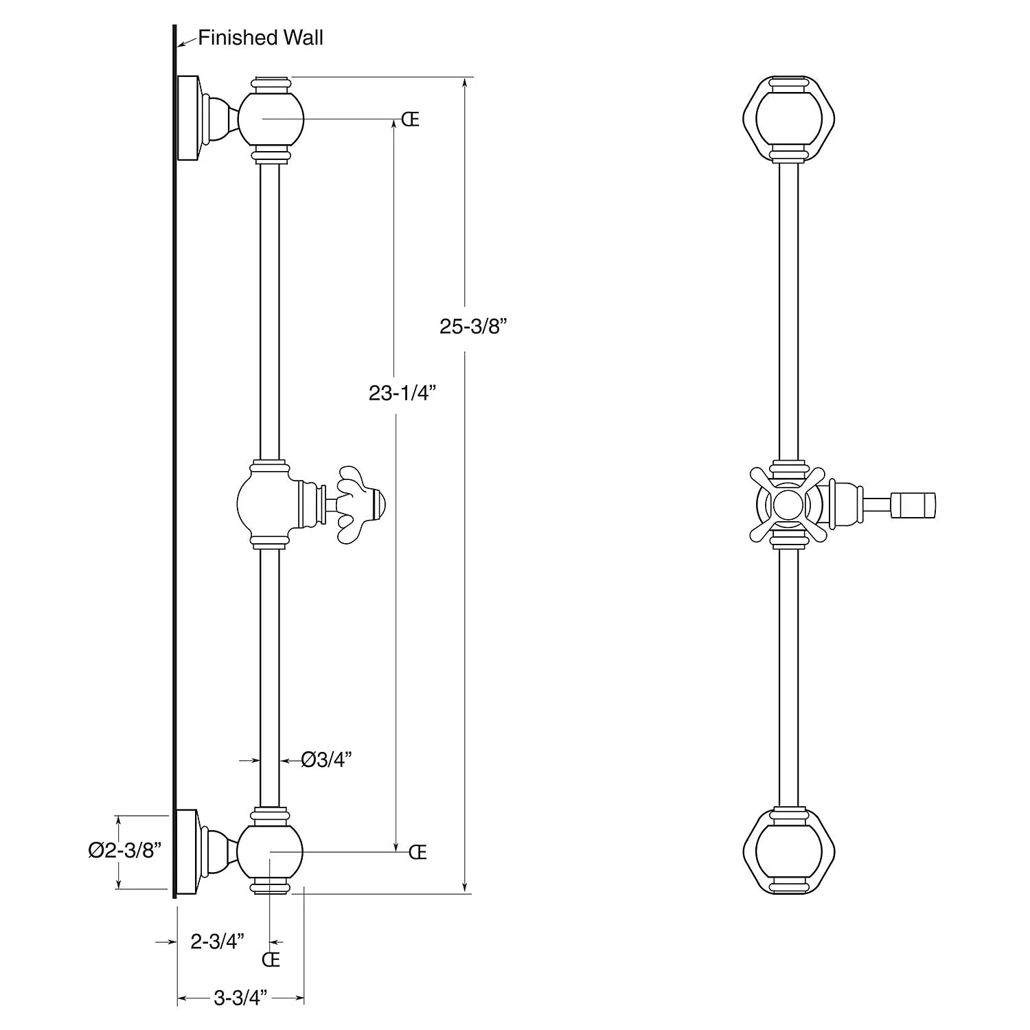 Ultra Luxury Exposed Thermostatic Shower System￼ with 8" Shower Head, Handheld Shower, and Slidebar