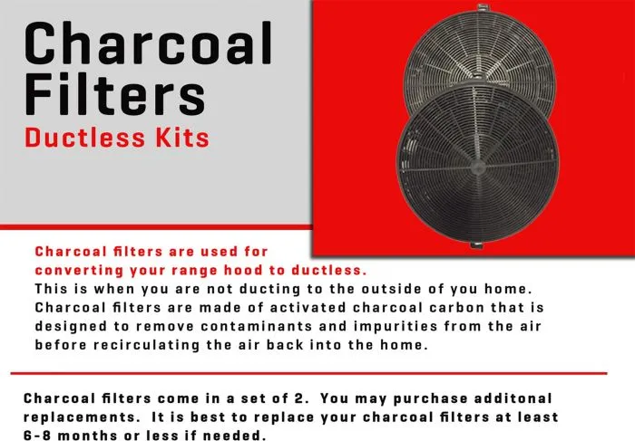 ZLINE 1 SET OF 2 Charcoal Filters for Range Hoods W/Recirculating Option (CF1)
