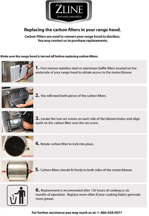 ZLINE Charcoal Replacement Filters for Models 587, 597, and 9597 (Set of 2)